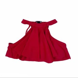 Halter Flounce‎ Bikini Top Red
